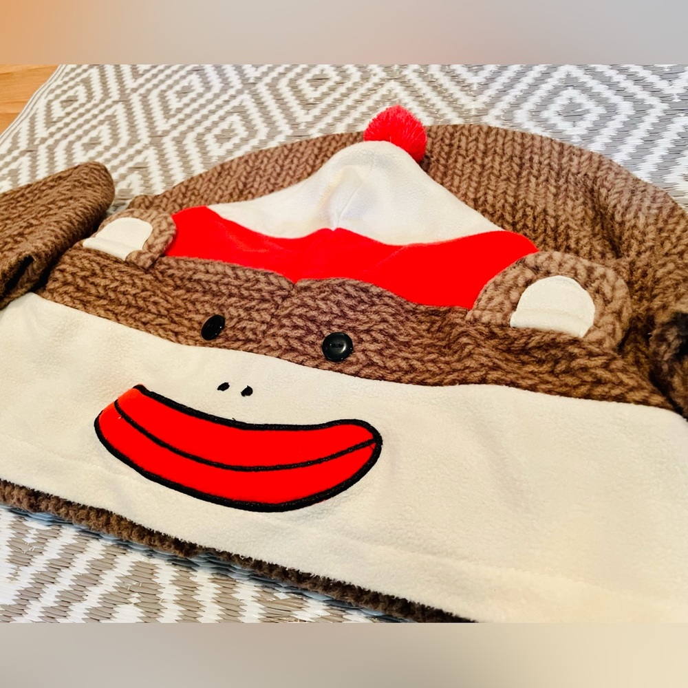 Underland Sock Monkey Hoodie Adult Small  Fleece Christmas Pajamas Costume Top